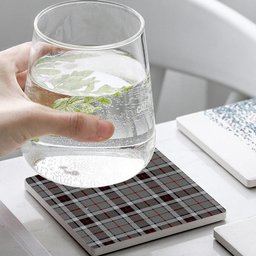ScotsTee Shop Scottish Thompson Grey Dress Tartan Drinks Coasters – Wood, Rubber, Ceramic