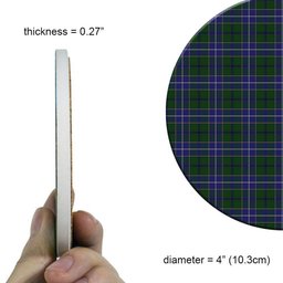 ScotsTee Shop Scottish Wishart Hunting Tartan Drinks Coasters – Wood, Rubber, Ceramic