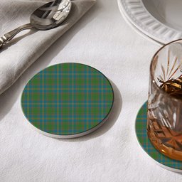 ScotsTee Shop Scottish Strange of Balkaskie Ancient Tartan Drinks Coasters – Wood, Rubber, Ceramic