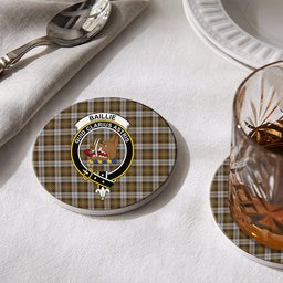 ScotsTee Shop Scottish Baillie Dress Crest Tartan Drinks Coasters – Wood, Rubber, Ceramic