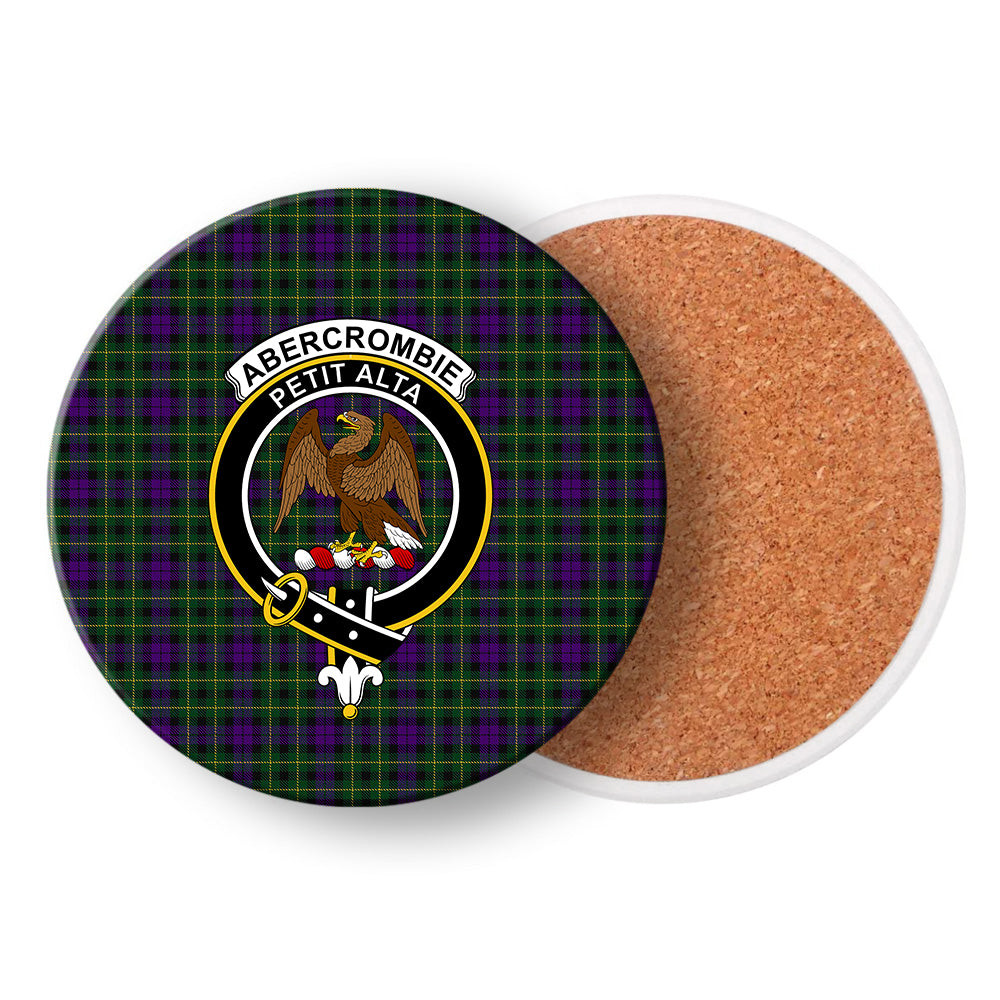 ScotsTee Shop Scottish Abercrombie Wilsons No 2-64 Crest Tartan Drinks Coasters – Wood, Rubber, Ceramic