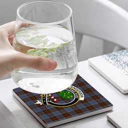 ScotsTee Shop Scottish Anderson MacGregor Hastie 3 Crest Tartan Drinks Coasters – Wood, Rubber, Ceramic