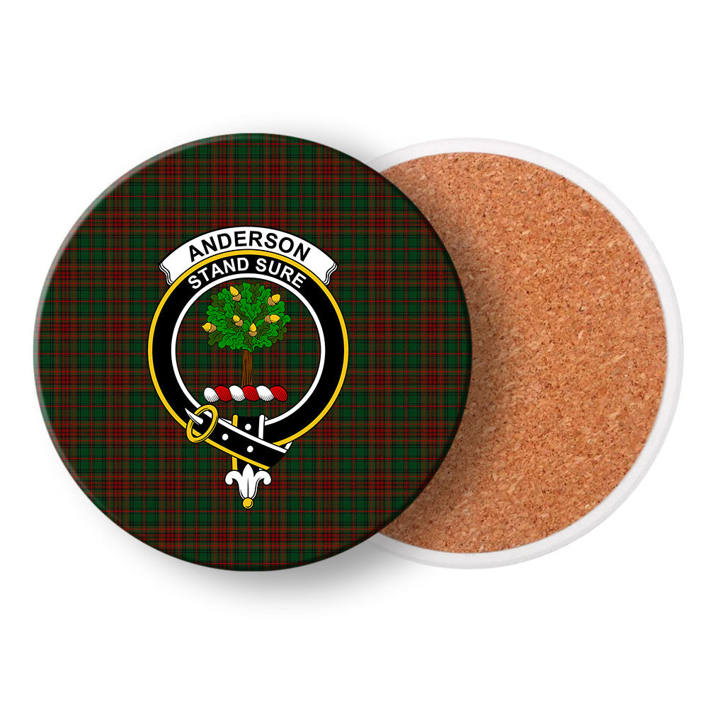 ScotsTee Shop Scottish Anderson Coulson Bonner 1 Crest Tartan Drinks Coasters – Wood, Rubber, Ceramic