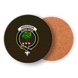 ScotsTee Shop Scottish Anderson Coulson Bonner 1 Crest Tartan Drinks Coasters – Wood, Rubber, Ceramic