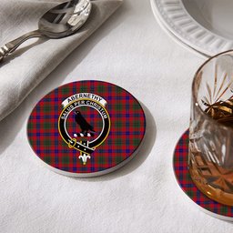 ScotsTee Shop Scottish Abernethy Colerain, USA Crest Tartan Drinks Coasters – Wood, Rubber, Ceramic