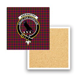 ScotsTee Shop Scottish Abernethy Colerain, USA Crest Tartan Drinks Coasters – Wood, Rubber, Ceramic