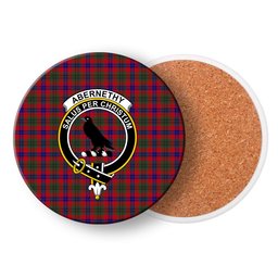 ScotsTee Shop Scottish Abernethy Colerain, USA Crest Tartan Drinks Coasters – Wood, Rubber, Ceramic