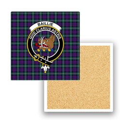ScotsTee Shop Scottish Baillie Highland Society Modern Crest Tartan Drinks Coasters – Wood, Rubber, Ceramic