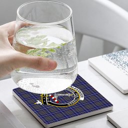 ScotsTee Shop Scottish Alexander of Menstry Crest Tartan Drinks Coasters – Wood, Rubber, Ceramic
