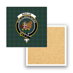 ScotsTee Shop Scottish Baillie of Lamington Ancient Clan Crest Tartan Drinks Coasters – Wood, Rubber, Ceramic