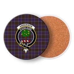 ScotsTee Shop Scottish Anderson W L Anderson, Stirling Crest Tartan Drinks Coasters – Wood, Rubber, Ceramic