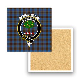 ScotsTee Shop Scottish Anderson Coulson Bonner 2 Crest Tartan Drinks Coasters – Wood, Rubber, Ceramic