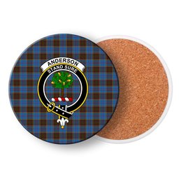 ScotsTee Shop Scottish Anderson Coulson Bonner 2 Crest Tartan Drinks Coasters – Wood, Rubber, Ceramic