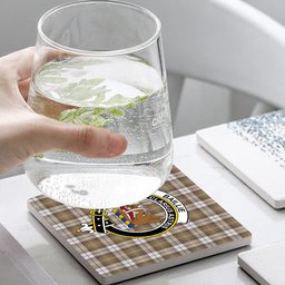 ScotsTee Shop Scottish Baillie Dress Ancient Clan Crest Tartan Drinks Coasters – Wood, Rubber, Ceramic