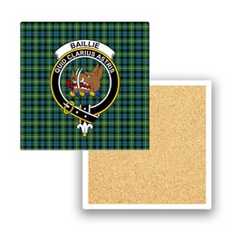 ScotsTee Shop Scottish Baillie of Polkemmet Ancient Crest Tartan Drinks Coasters – Wood, Rubber, Ceramic
