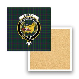 ScotsTee Shop Scottish Bailey, The House of Crest Tartan Drinks Coasters – Wood, Rubber, Ceramic