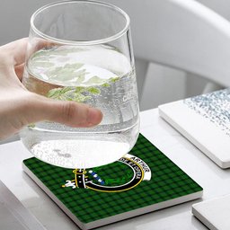 ScotsTee Shop Scottish Arthur Highland Society Crest Tartan Drinks Coasters – Wood, Rubber, Ceramic