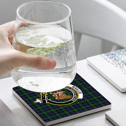 ScotsTee Shop Scottish Baillie (Fencibles) Crest Tartan Drinks Coasters – Wood, Rubber, Ceramic