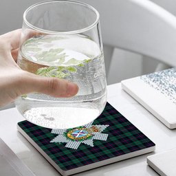 ScotsTee Shop Scottish Black Watch Coarse Kilt Modern Crest Tartan Drinks Coasters – Wood, Rubber, Ceramic
