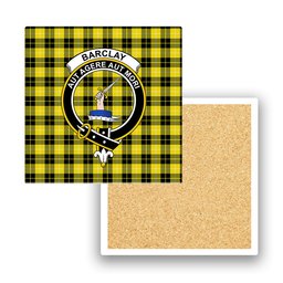 ScotsTee Shop Scottish Barclay Dress Modern Crest Tartan Drinks Coasters – Wood, Rubber, Ceramic