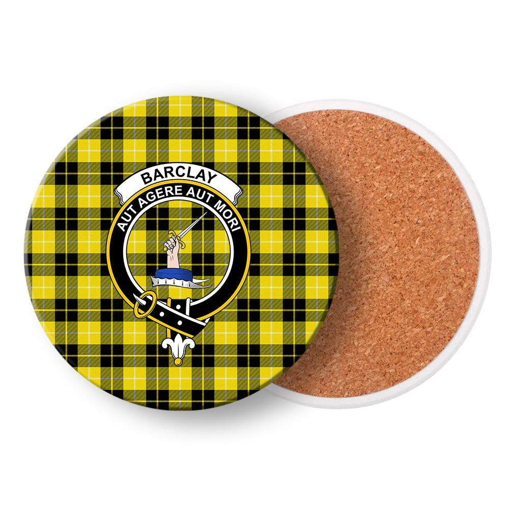 ScotsTee Shop Scottish Barclay Dress Modern Crest Tartan Drinks Coasters – Wood, Rubber, Ceramic