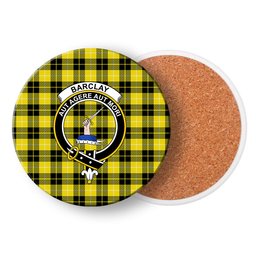 ScotsTee Shop Scottish Barclay Dress Modern Crest Tartan Drinks Coasters – Wood, Rubber, Ceramic