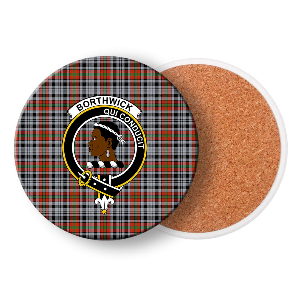 ScotsTee Shop Scottish Borthwick Dress Ancient Crest Tartan Drinks Coasters – Wood, Rubber, Ceramic