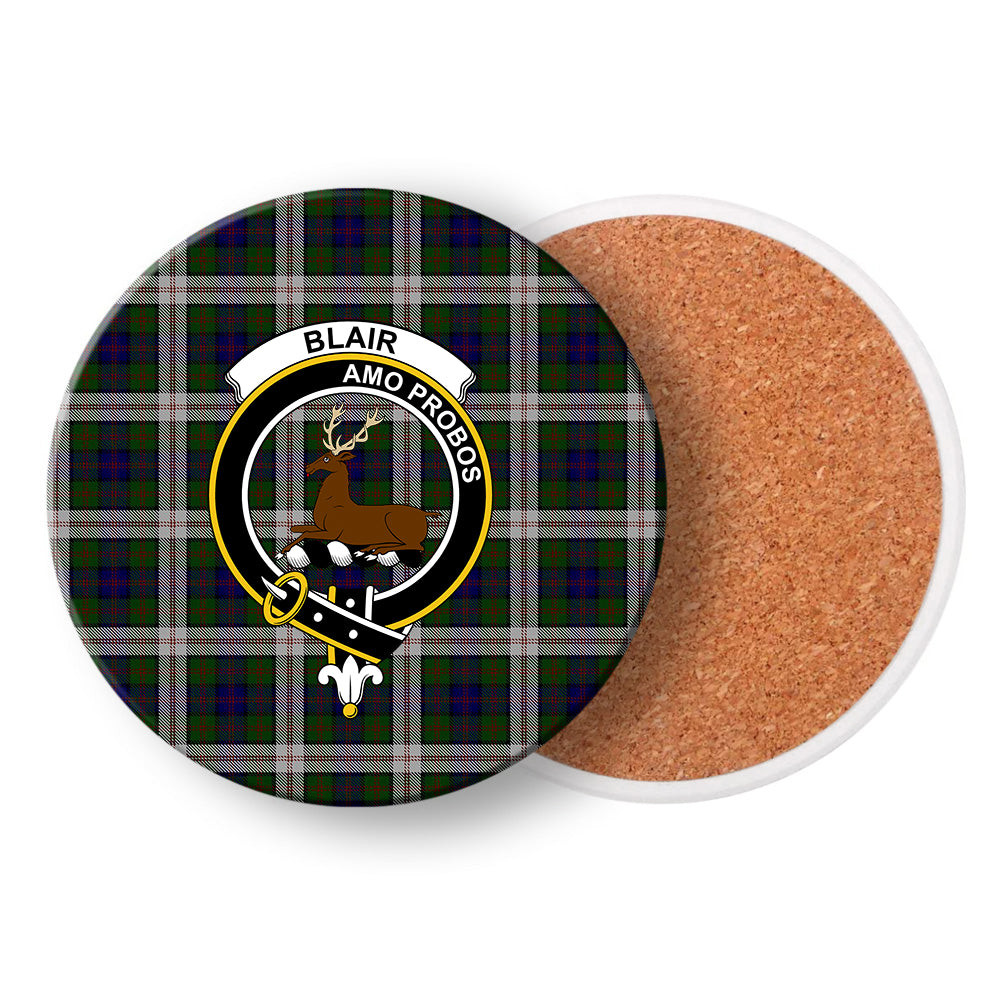 ScotsTee Shop Scottish Blair Dress Crest Tartan Drinks Coasters – Wood, Rubber, Ceramic