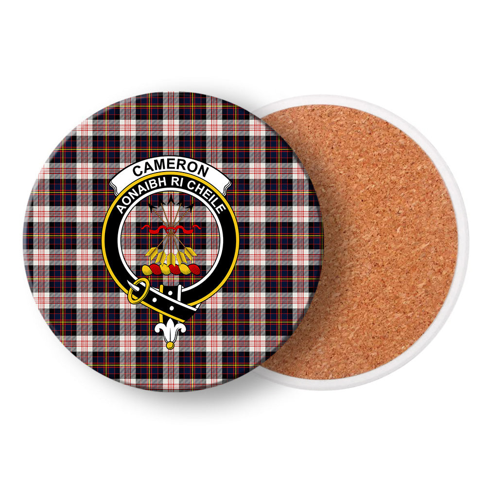 ScotsTee Shop Scottish Cameron of Erracht Dress Modern Crest Tartan Drinks Coasters – Wood, Rubber, Ceramic
