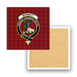 ScotsTee Shop Scottish Burnett of Leys Dress Crest Tartan Drinks Coasters – Wood, Rubber, Ceramic