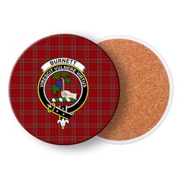 ScotsTee Shop Scottish Burnett of Leys Dress Crest Tartan Drinks Coasters – Wood, Rubber, Ceramic
