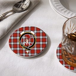 ScotsTee Shop Scottish Brodie Dress Ancient Crest Tartan Drinks Coasters – Wood, Rubber, Ceramic