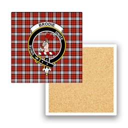 ScotsTee Shop Scottish Brodie Dress Ancient Crest Tartan Drinks Coasters – Wood, Rubber, Ceramic