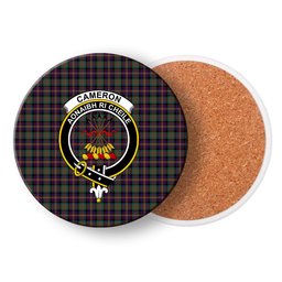 ScotsTee Shop Scottish Cameron Highlanders of Ottawa Crest Tartan Drinks Coasters – Wood, Rubber, Ceramic