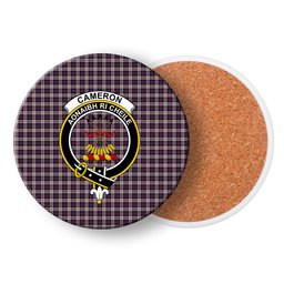 ScotsTee Shop Scottish Cameron of Erracht Dress Crest Tartan Drinks Coasters – Wood, Rubber, Ceramic
