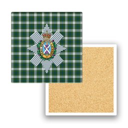 ScotsTee Shop Scottish Black Watch Dress Ancient Crest Tartan Drinks Coasters – Wood, Rubber, Ceramic