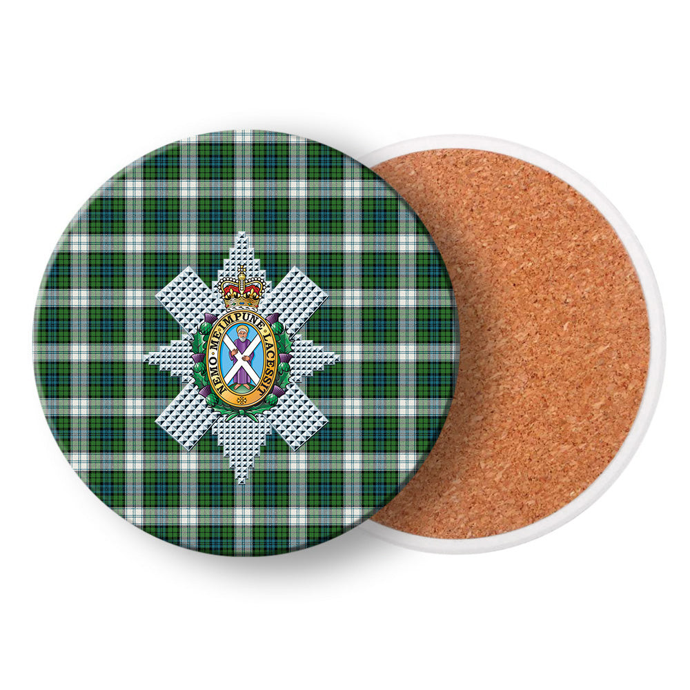 ScotsTee Shop Scottish Black Watch Dress Ancient Crest Tartan Drinks Coasters – Wood, Rubber, Ceramic