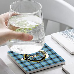 ScotsTee Shop Scottish Bell of the Borders Modern Crest Tartan Drinks Coasters – Wood, Rubber, Ceramic