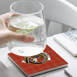ScotsTee Shop Scottish Burnett of Leys Ancient Crest Tartan Drinks Coasters – Wood, Rubber, Ceramic
