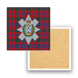 ScotsTee Shop Scottish Black Watch Pipe Band Modern Crest Tartan Drinks Coasters – Wood, Rubber, Ceramic