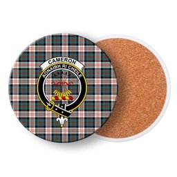 ScotsTee Shop Scottish Cameron of Erracht Dress Ancient Crest Tartan Drinks Coasters – Wood, Rubber, Ceramic