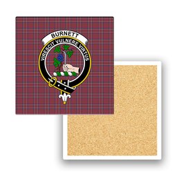 ScotsTee Shop Scottish Burnett Hunting Modern Crest Tartan Drinks Coasters – Wood, Rubber, Ceramic