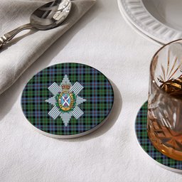 ScotsTee Shop Scottish Black Watch Coarse Kilt Ancient Crest Tartan Drinks Coasters – Wood, Rubber, Ceramic