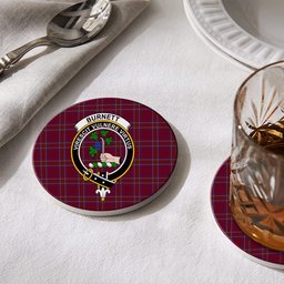 ScotsTee Shop Scottish Burnett of Leys Hunting Crest Tartan Drinks Coasters – Wood, Rubber, Ceramic