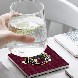 ScotsTee Shop Scottish Burnett of Leys Hunting Crest Tartan Drinks Coasters – Wood, Rubber, Ceramic