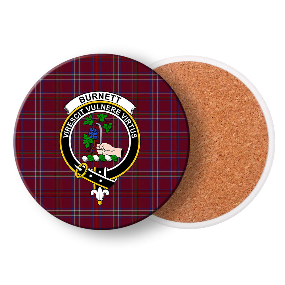 ScotsTee Shop Scottish Burnett of Leys Hunting Crest Tartan Drinks Coasters – Wood, Rubber, Ceramic