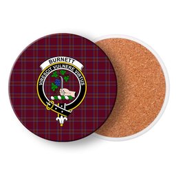 ScotsTee Shop Scottish Burnett of Leys Hunting Crest Tartan Drinks Coasters – Wood, Rubber, Ceramic