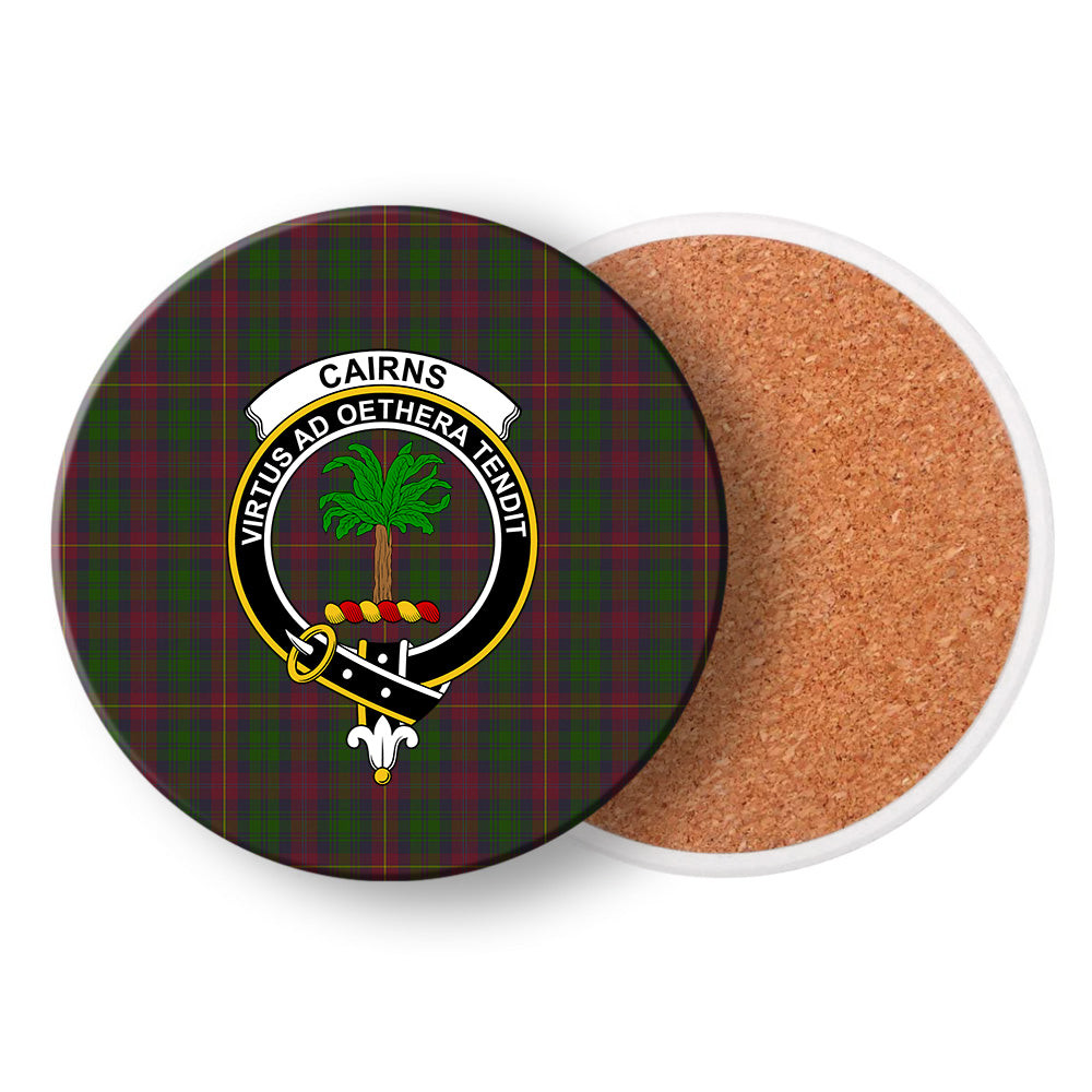 ScotsTee Shop Scottish Cairns Crest Tartan Drinks Coasters – Wood, Rubber, Ceramic