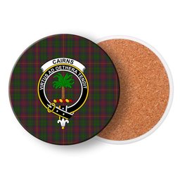 ScotsTee Shop Scottish Cairns Crest Tartan Drinks Coasters – Wood, Rubber, Ceramic