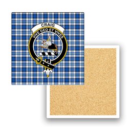 ScotsTee Shop Scottish Craig Paisley Modern Crest Tartan Drinks Coasters – Wood, Rubber, Ceramic